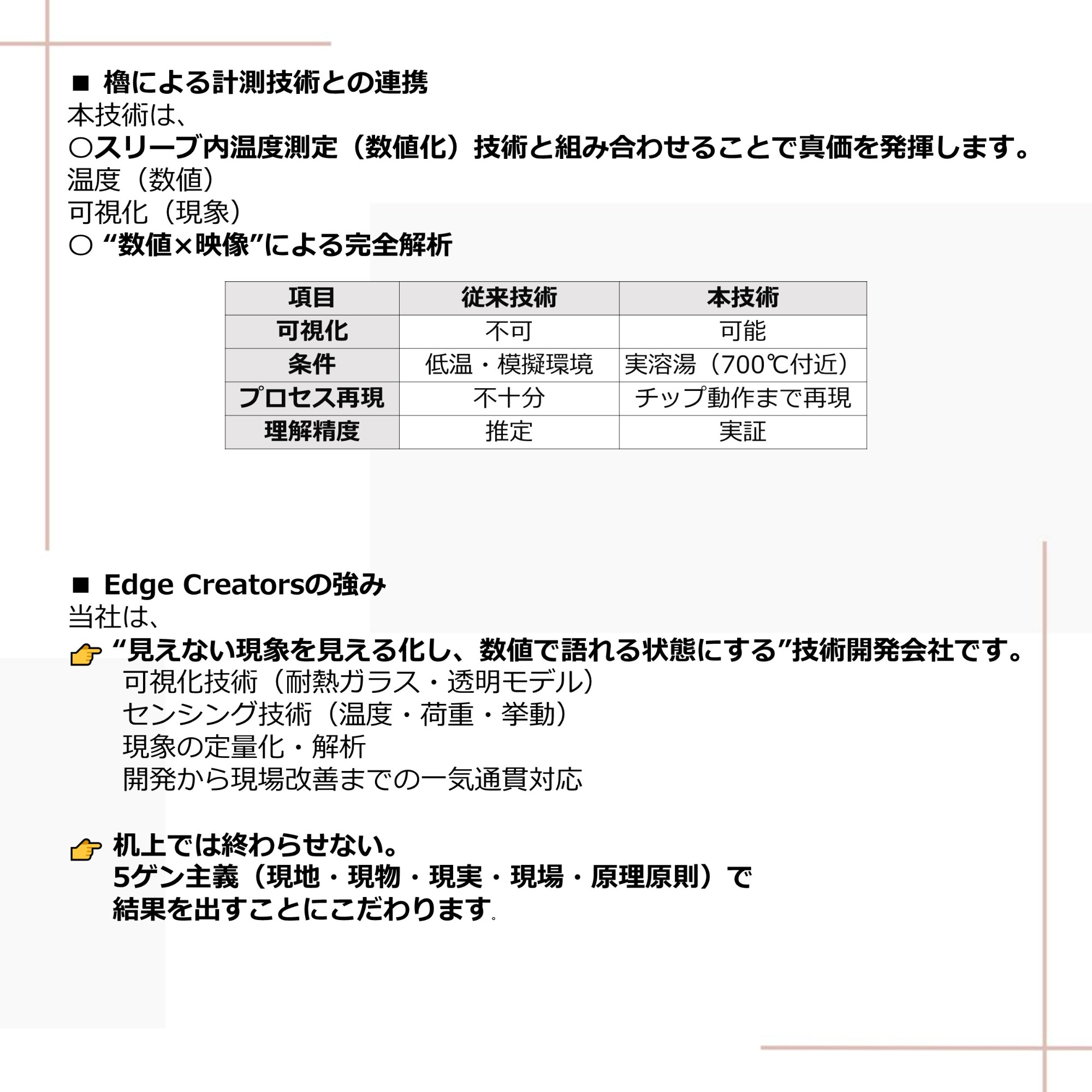 ダイカスト スリーブ内可視化技術